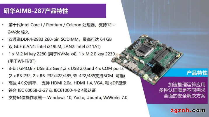 研華Mini-ITX AIMB-277287新品上市！搭載第10代Intel Core處理器 密集型AI加速推理運算應